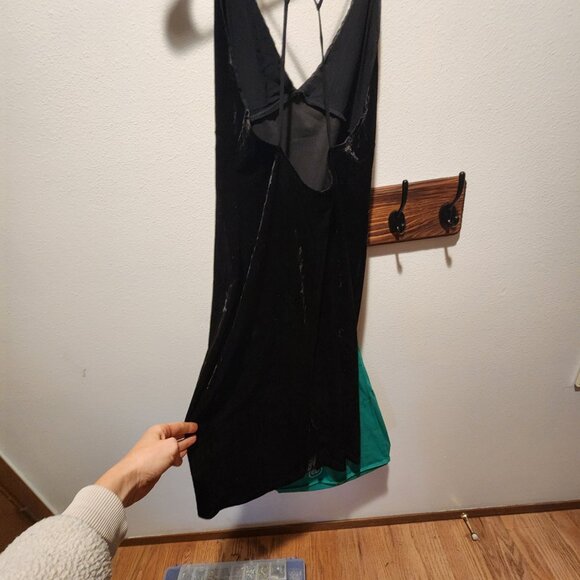 Crushed Velour Strappy Pencil Dress, M - Picture 3 of 4